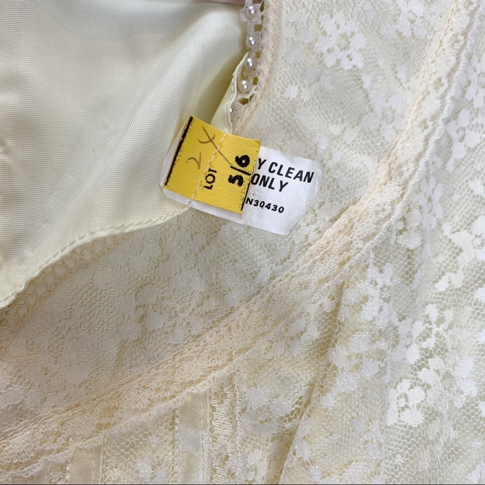 Gunne Sax Romantic Cream Lace Long Dress, S. - Picture 6 of 16